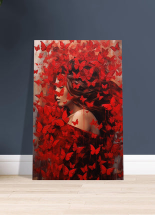 Red butterfly mist poster