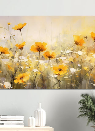 Yellow field of flowers poster