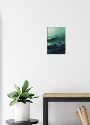 Green abstract sunrise landscape poster (part 3 of 3)