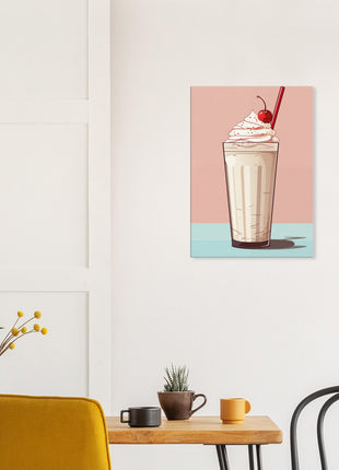 Vintage milkshake kitchen poster