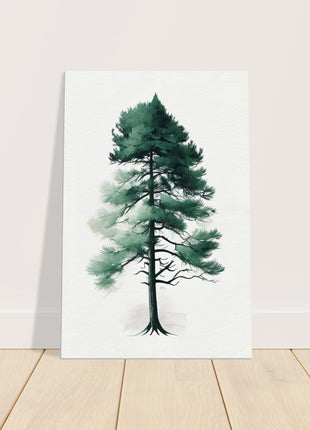 Minimalist tree on white background poster