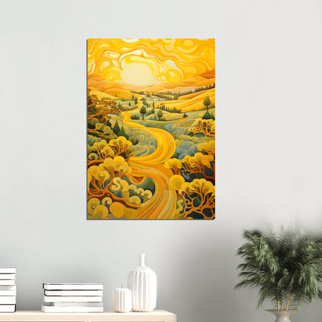 Golden Sunset Landscape Poster