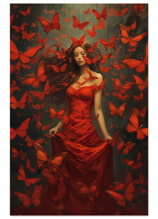 Wind of red butterflies poster