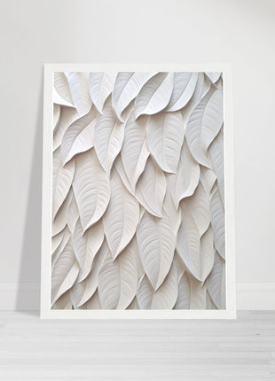 White 3D leaves poster