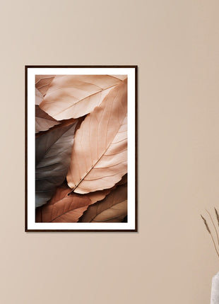 Brown tone fall leaves poster