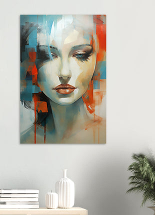 Modern poster - Lady in blue and red