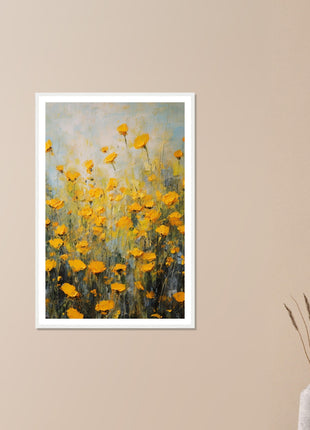 Yellow spring flowers poster