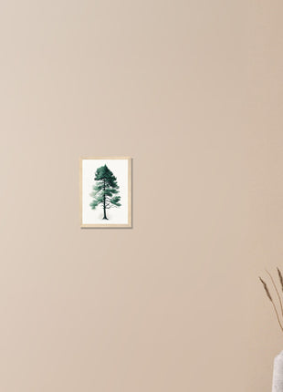 Minimalist tree on white background poster