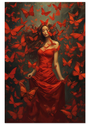 Wind of red butterflies poster