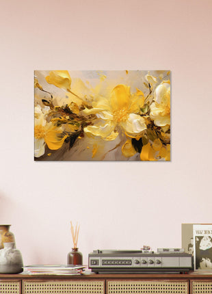 Yellow flower paint explosion poster