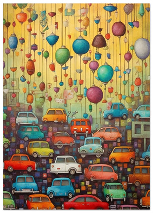 Cars and balloons poster