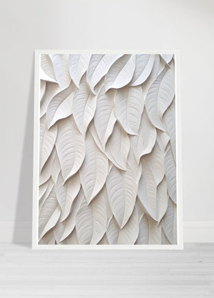 White 3D leaves poster