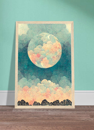 Moon with orange hue poster