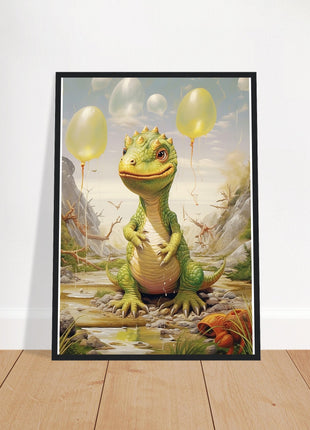 Dino & dino egg balloons poster