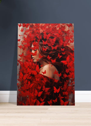 Red butterfly mist poster