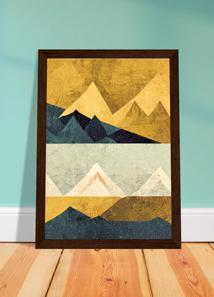 Abstract Mountain Poster - Yellow tones