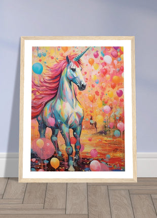 Colorful unicorn kids poster