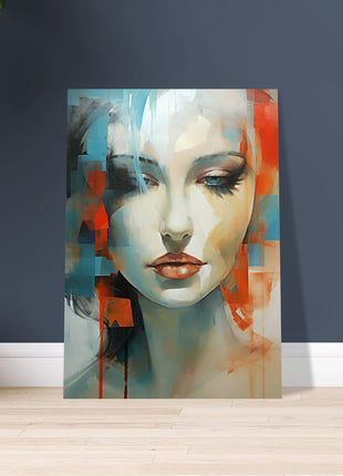 Modern poster - Lady in blue and red