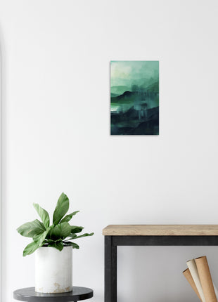 Green abstract sunrise landscape poster (part 3 of 3)