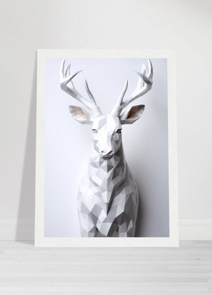 Geometric 3D deer poster