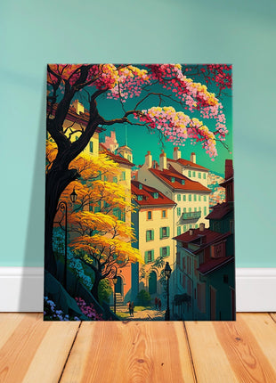 Colorful Town In Spring Poster