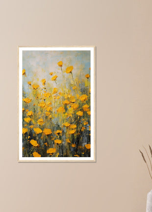 Yellow spring flowers poster