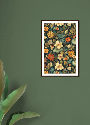 Vintage flower pattern poster