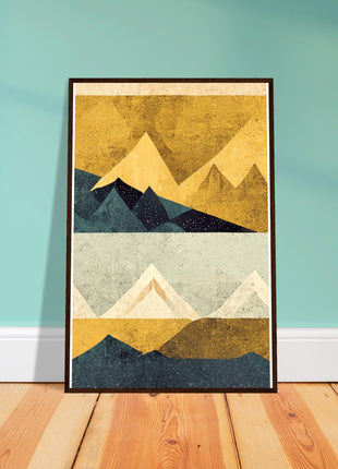 Abstract Mountain Poster - Yellow tones