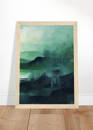 Green abstract sunrise landscape poster (part 3 of 3)