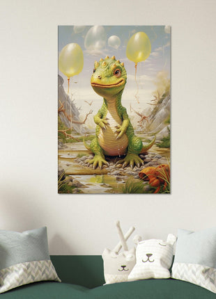 Dino & dino egg balloons poster