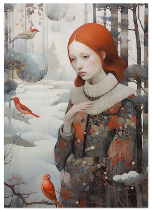 Winter Redhead Fantasy Art Print