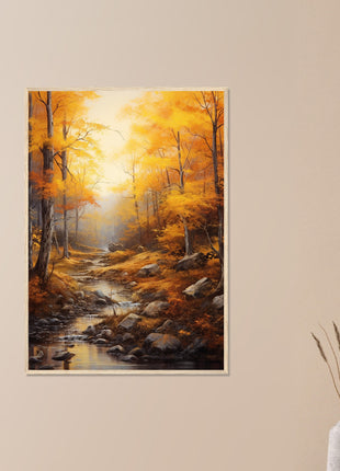 Orange forest in fall poster