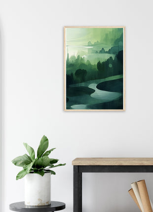 Green abstract landscape poster (part 3 of 3)