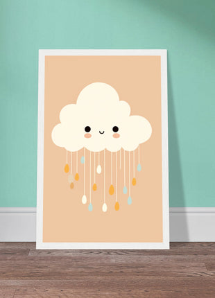 Happy little raincloud - Children's room poster