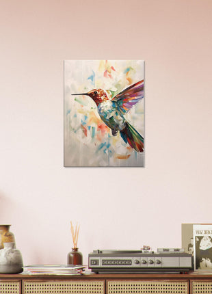 Geometric hummingbird poster