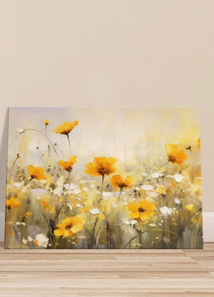 Yellow field of flowers poster