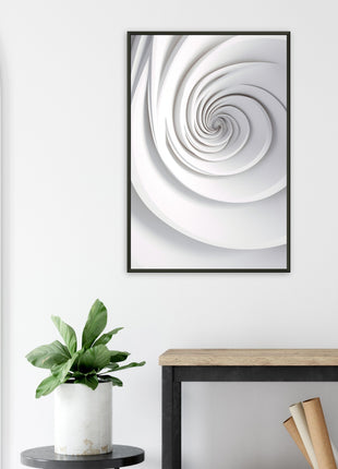 White swirl spiral modern poster