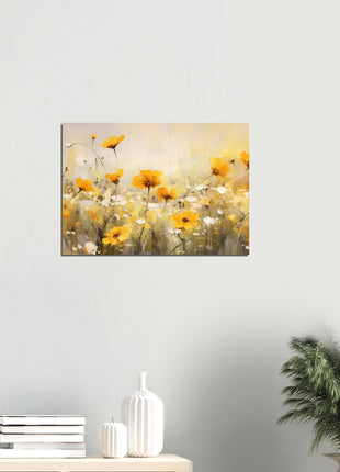 Yellow field of flowers poster