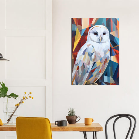 Colorful Owl Poster Embracing Artistic Symmetry