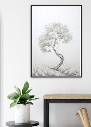 White tree painting poster