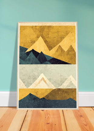 Abstract Mountain Poster - Yellow tones