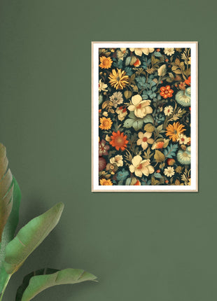 Vintage flower pattern poster