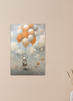 Mouse with balloons kids room poster