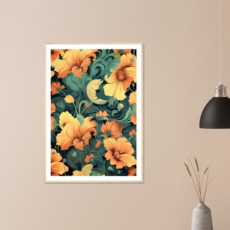 Golden Blossoms – Vintage Floral Art Print