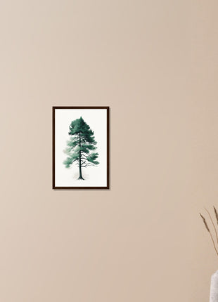 Minimalist tree on white background poster