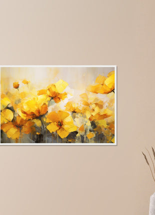 Yellow painted flowers poster