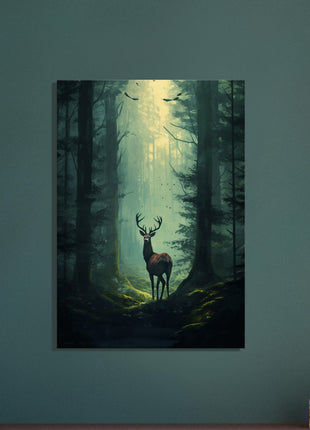 Deer in the woods poster