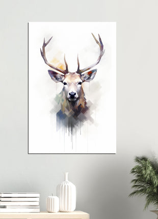 Majestic Stag Watercolor Art - farmhouse print