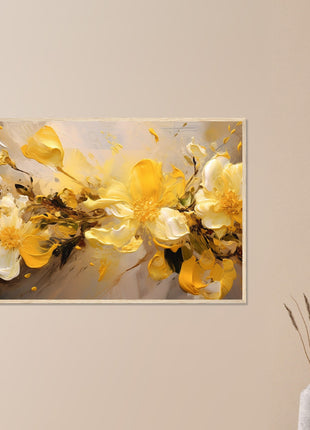 Yellow flower paint explosion poster