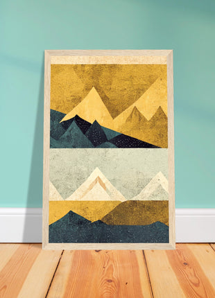 Abstract Mountain Poster - Yellow tones